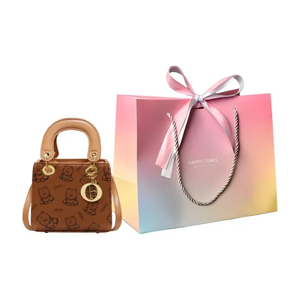 Yalu PU Lady Dior Crossbody Handbag Regular Women's Ecru/Black/Pink/Brown-21