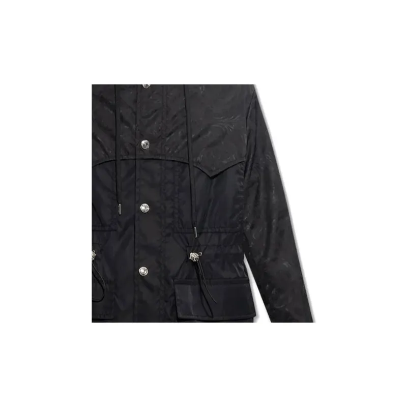VERSACE Barocco Silhouette Jacquard Parka Coat-7
