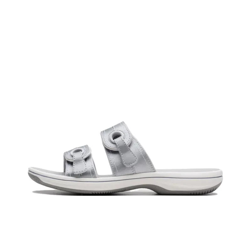 Clarks Abrasion-Resistant Slip-Resistant Slide Slippers Women's Silver-0