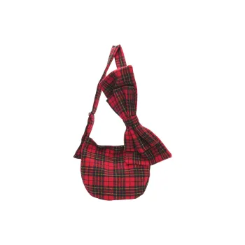 SUN ERATH&U Woolen Shoulder Bag Crossbody Bag Regular Women's Red Plaid Pattern