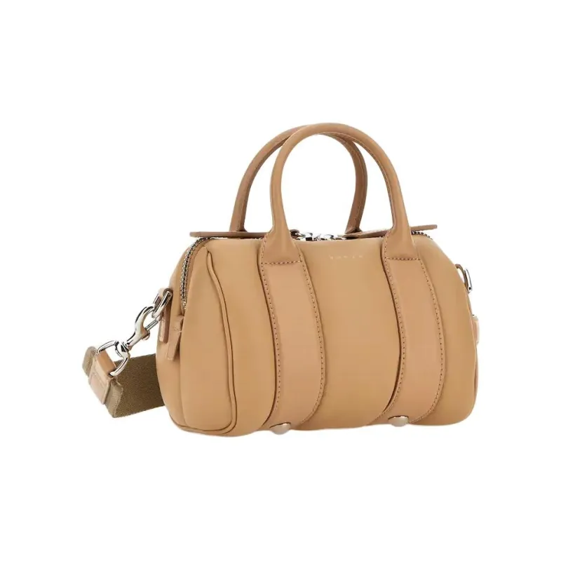 HOGAN Nappa Leather Bowling Bag, Shoulder Bag, Handbag Mini Women's Light Umber-1