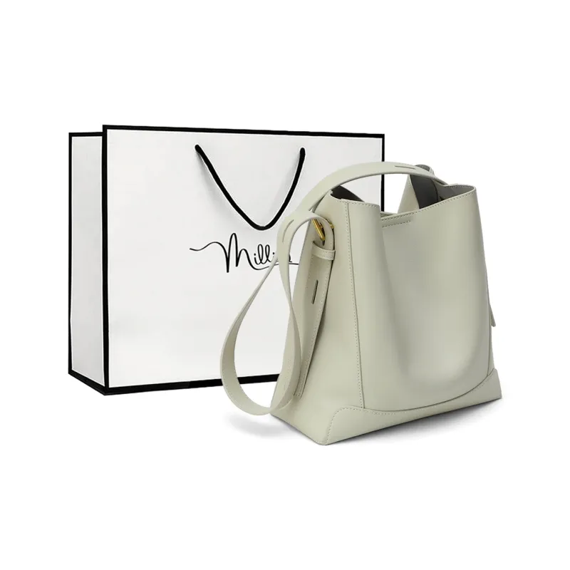 MILLIE'S Cow Leather Shoulder Bag Regular Women's Cocoa Brown/Vanilla Yellow/Light Oxygen White-10