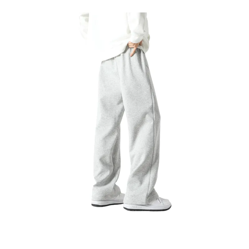 FAKE VINTAGE Casual Pants Unisex White Heather Gray-1