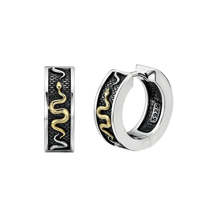 MYSH 925 Sterling Silver Earrings Men's-6