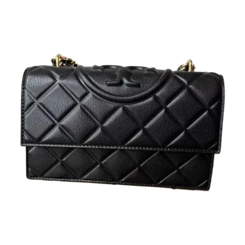 TORY BURCH Fleming Leather Crossbody Bag, Shoulder Bag Trumpets Women's Black