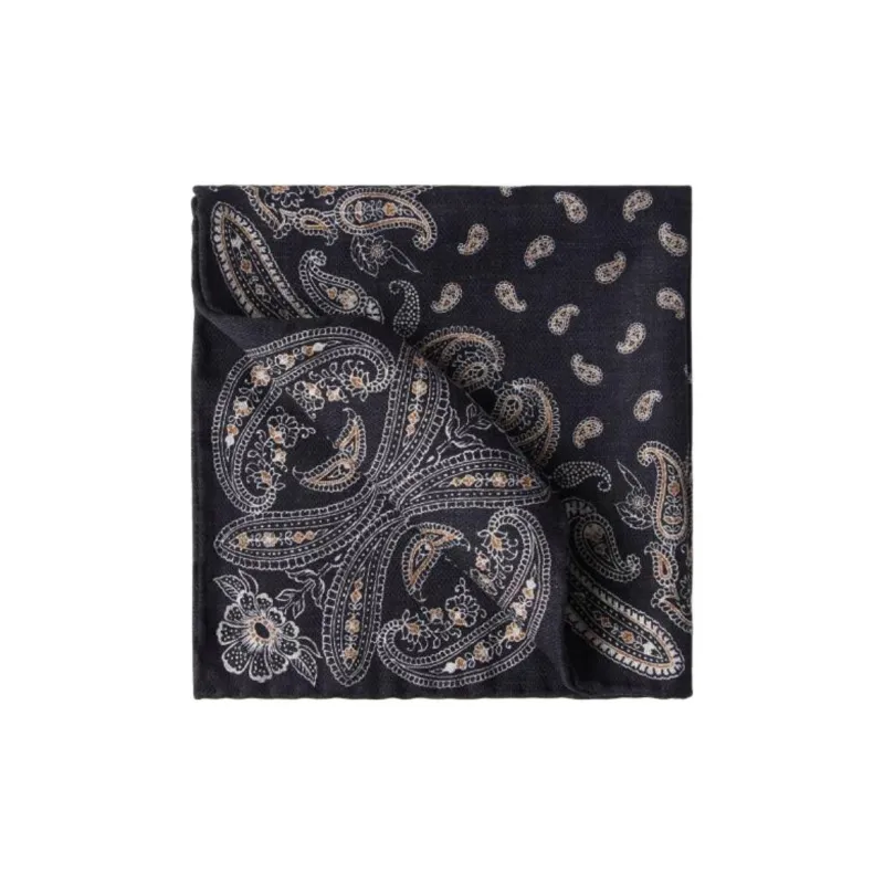 Brunello Cucinelli Printed Silk Pocket Square-0