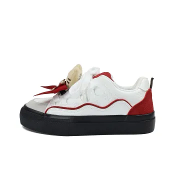 B10CROWN Anti Slip And Wear Resistant Lightweight Low Top Skateboard Shoes Women's Apple Red