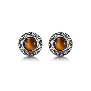 IDEAGEMER S925 Silver Stud Earrings Men's