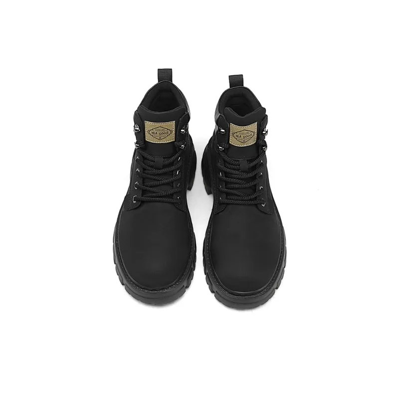 HLA Martin Boots Men Black/Earth Yellow/Dark Brown-3