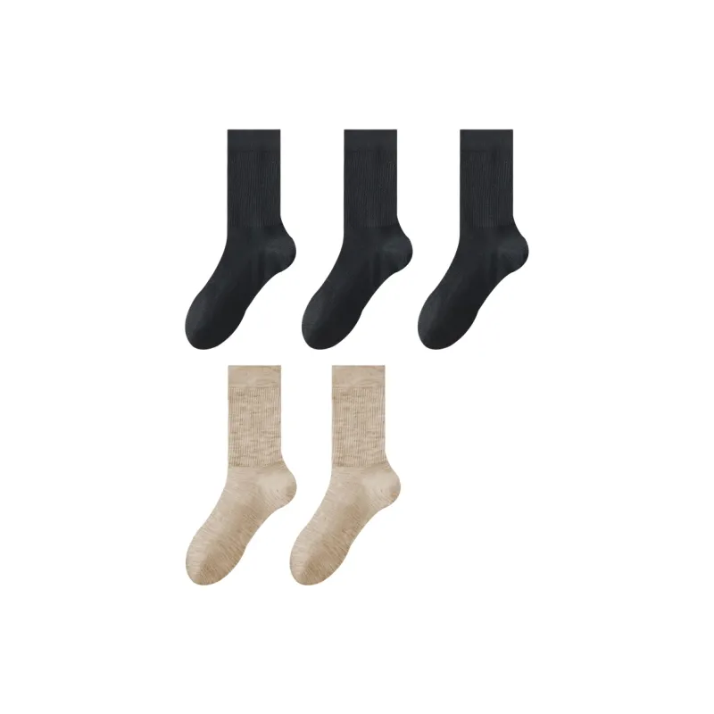 H YXIANG Mid Calf Socks Women's 5 Pack-8
