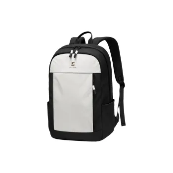 GOLF Fabric Backpack Large Size Unisex Ecru With Black/Macaron Tea Brown