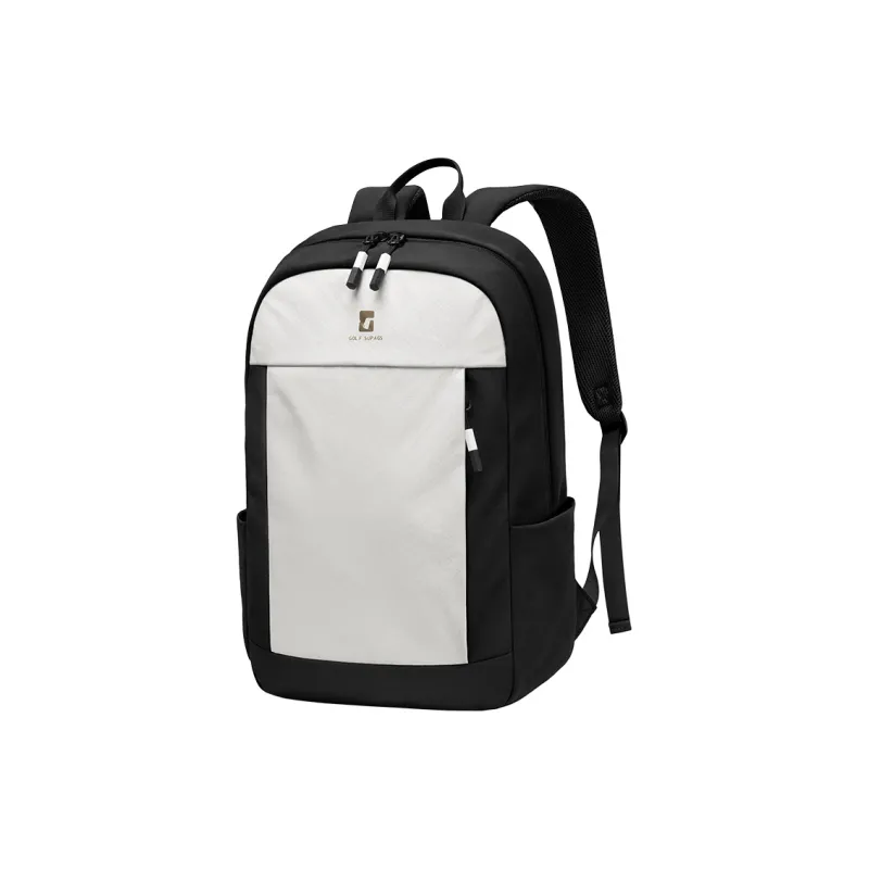 GOLF Fabric Backpack Large Size Unisex Ecru With Black/Macaron Tea Brown-0