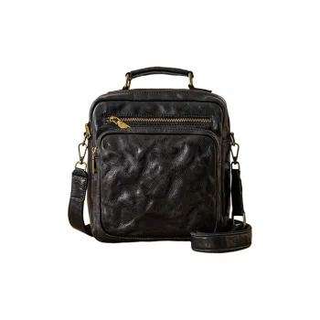 Back Step Cow Leather Handbag Men's Black/Coffee