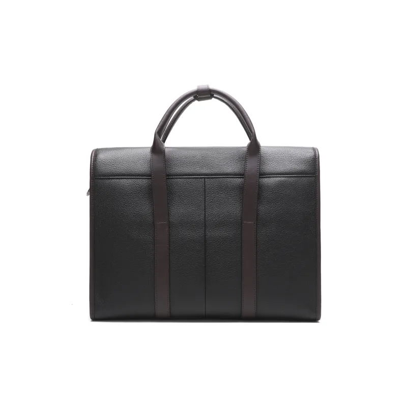 ELLE HOMME Cow Leather Briefcase Regular Men's Black-3