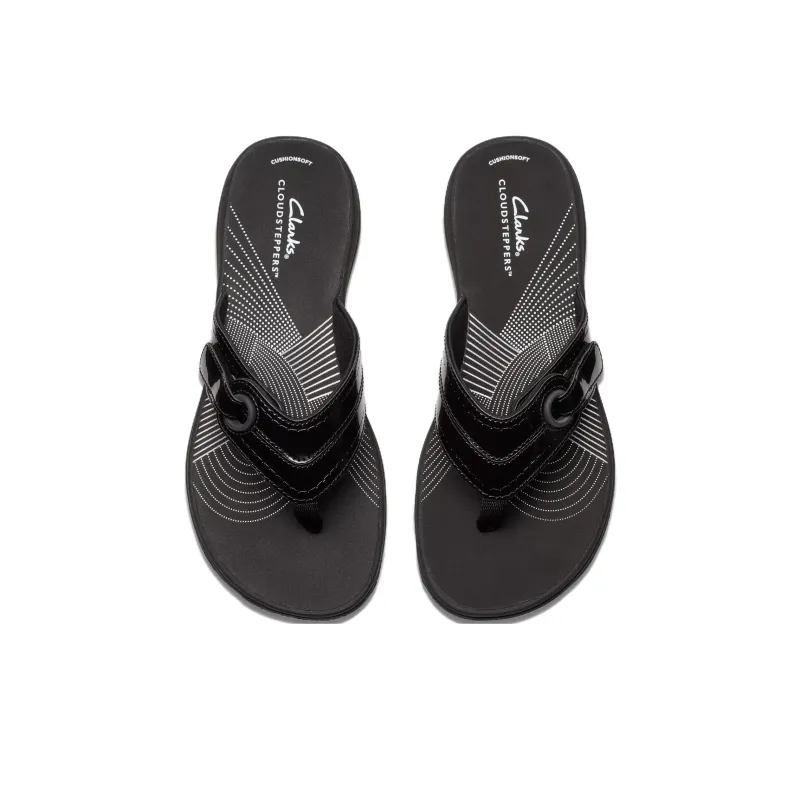 Clarks Abrasion-Resistant Flip Flops Women's Black-3