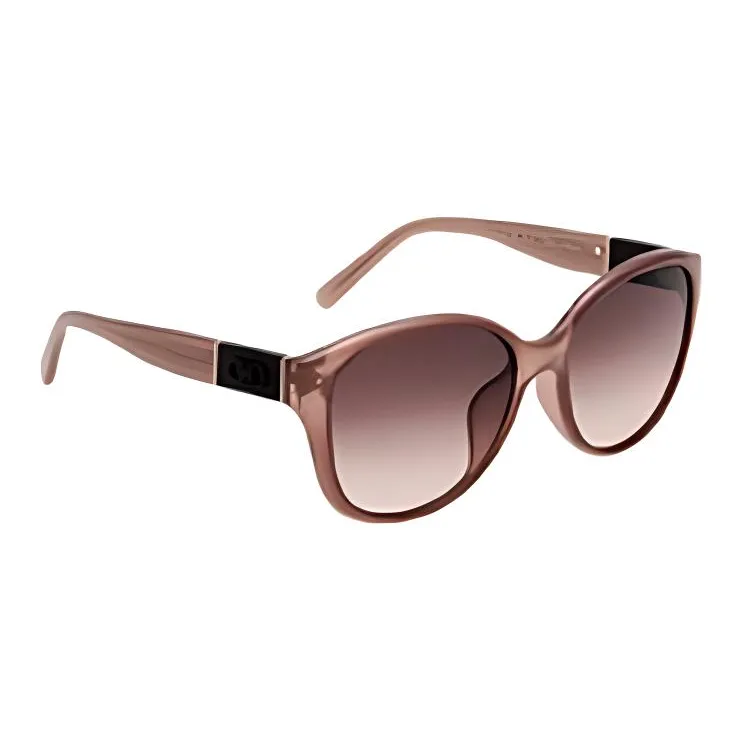 FERRAGAMO Plate Frame Oval Sunglasses Unisex Brown-2