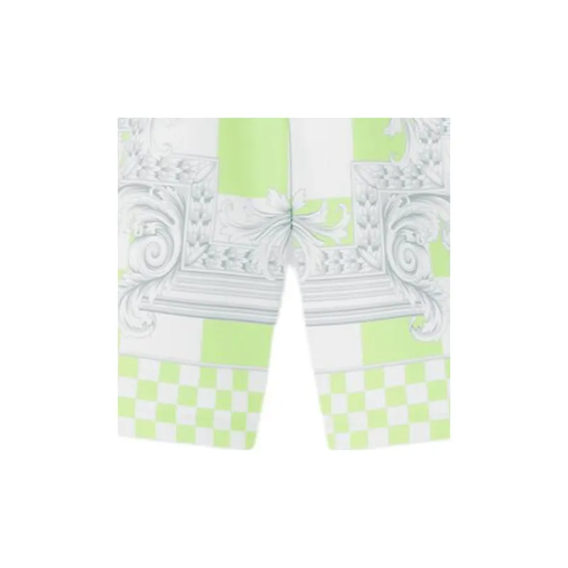 VERSACE Check Printed Drawstring Swim Shorts-3