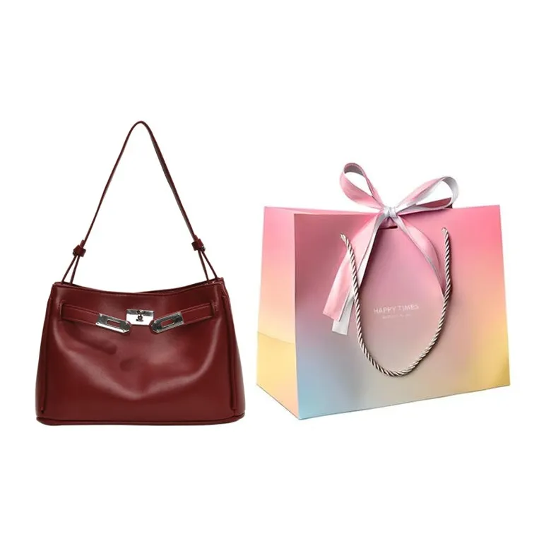 Yalu PU Shoulder Bag, Handbag Regular Women's Black/Red/Brown/Coffee-3