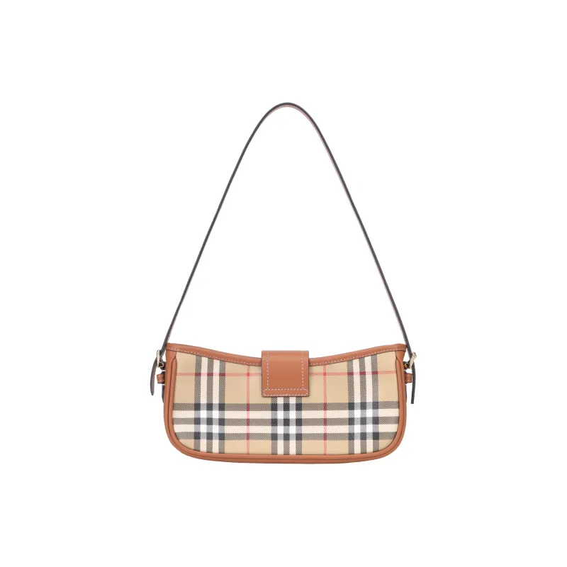 Burberry Calfskin Handbag Shoulder Bag Women's Brown-4