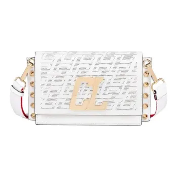 CL LUBOTING Cow Leather Shoulder Bag Men's White