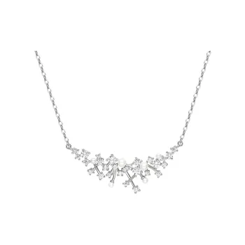 HEFANG Sweet Dream Sugar Cube 925 Sterling Silver Radiant Star Cloud Collarbone Chain Necklace Women's Silver