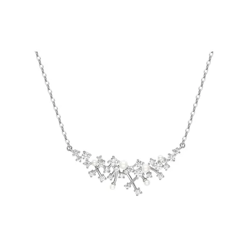 HEFANG Sweet Dream Sugar Cube 925 Sterling Silver Radiant Star Cloud Collarbone Chain Necklace Women's Silver