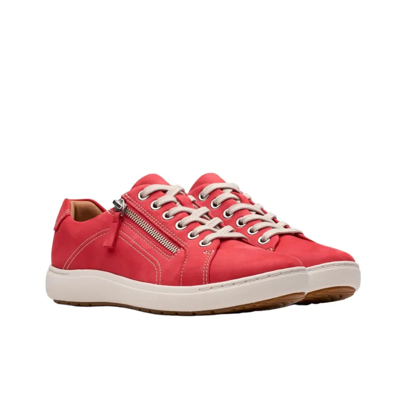 Clarks Nalle Lace Wear-Resistant Low-Top Casual Shoes Unisex Red-3