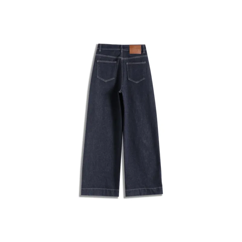SITOL Jeans Women's Dark Blue Thin Fleece-1