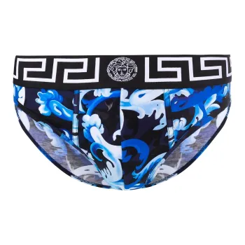 VERSACE Men's Baroccoflage Printing Briefs Blue
