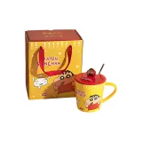 [Crayon Shin-Chan Box]Lid with Spoon Mug Yellow[Includes Spoon]