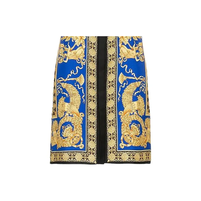 VERSACE Long Sleeved Dress Women's Blue-5