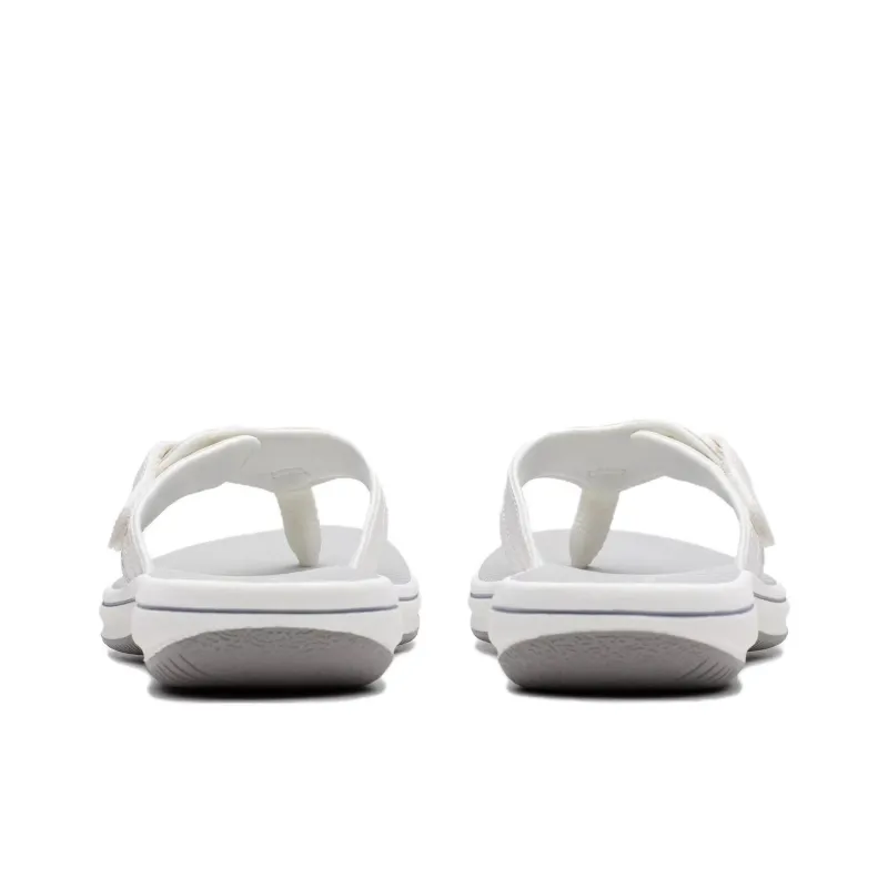 Clarks Abrasion-Resistant Flip Flops Women's White-4