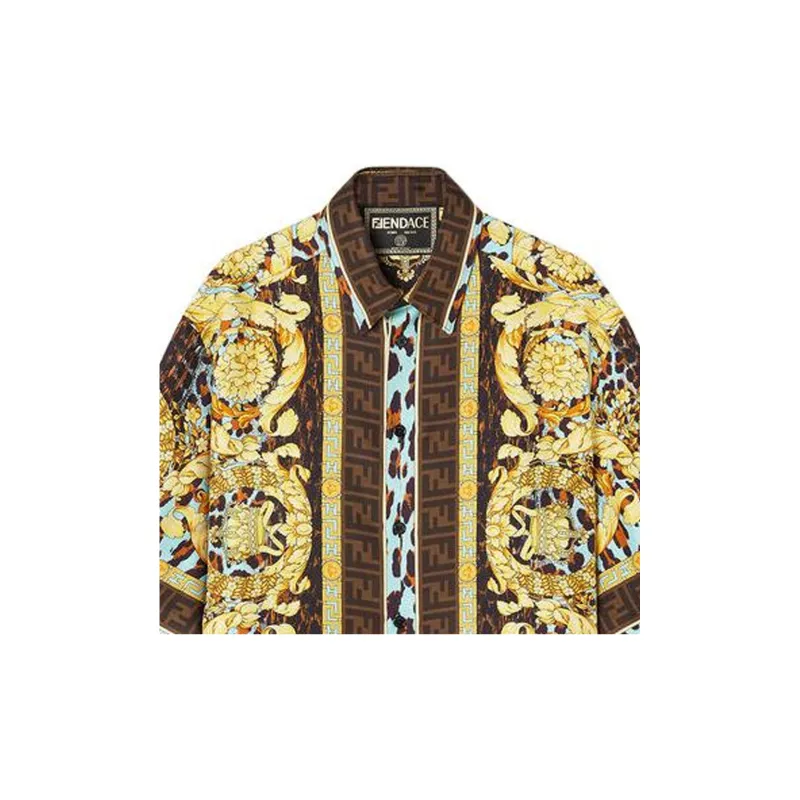 VERSACE Fendace Baroque Silk SS Shirt-4
