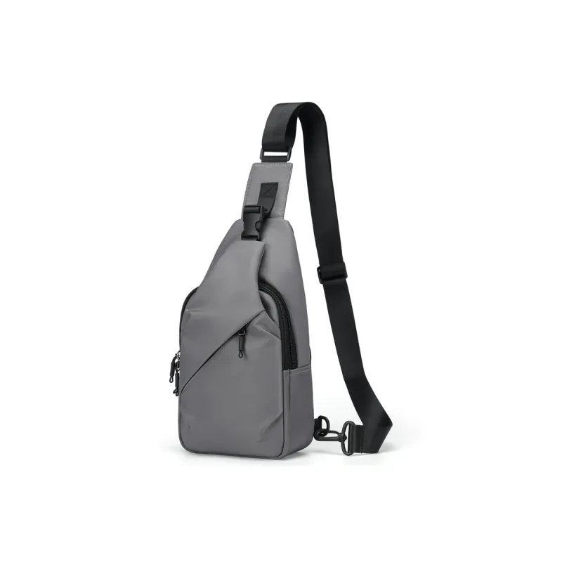 L&M Polyester Messenger Bag, Shoulder Bag, Crossbody Bag Regular Men's Black/Gray/Membrana Dermalis Black-5