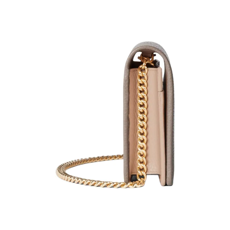 GUCCI GG Marmont Leather Crossbody Bag Shoulder Bag Mini Women's Taupe-2