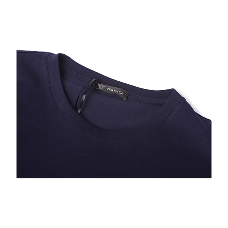 VERSACE Gv Signature Embroidered T Shirt 'Navy'-3