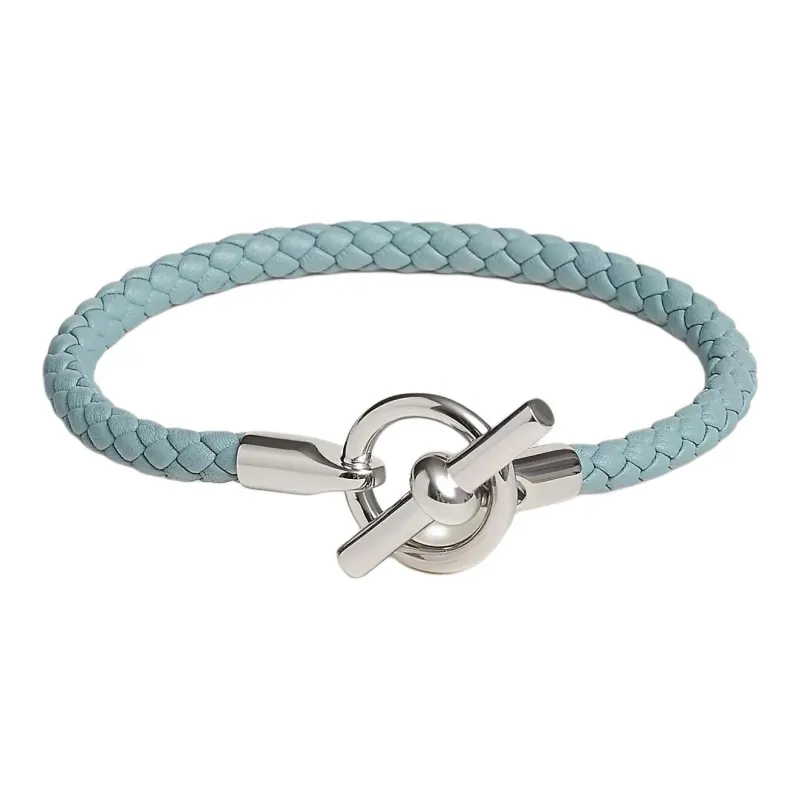 HERMES Calfskin Bracelets Men's Light Blue-0