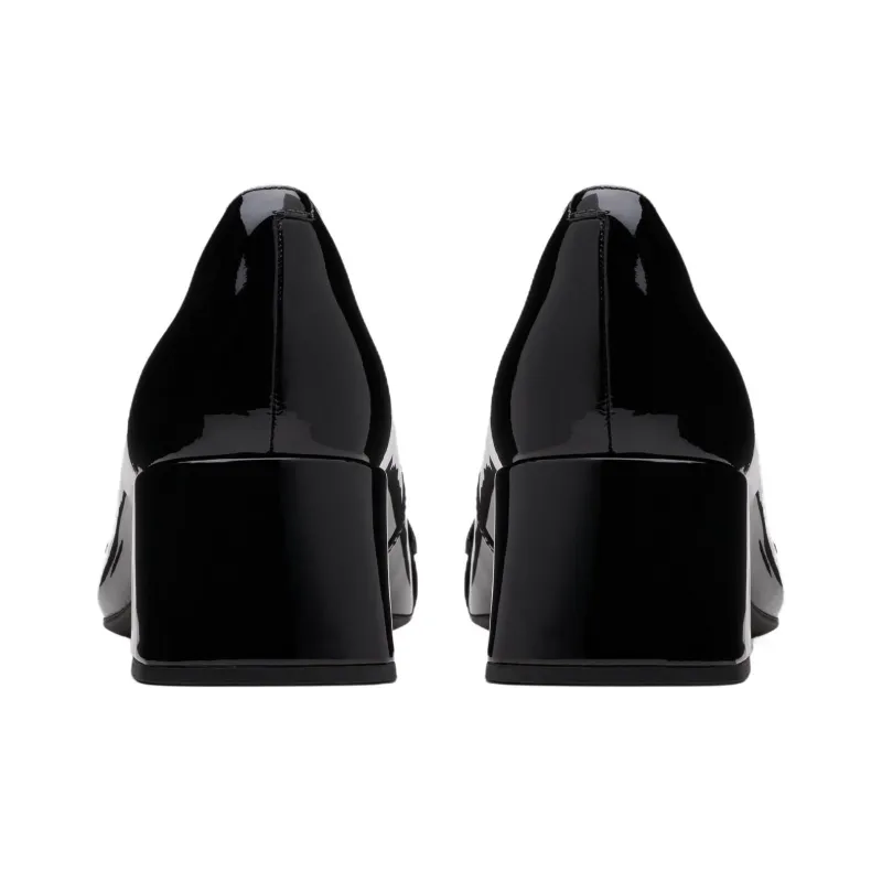 Clarks Nyta 45 Court Chunky Heel High Heels 4.5cm Women's Black-4