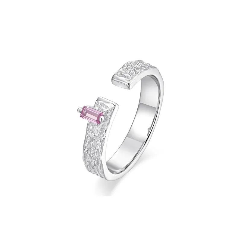 KADER 925 Sterling Silver Rings Women's Silver Pink Birthday Box-0