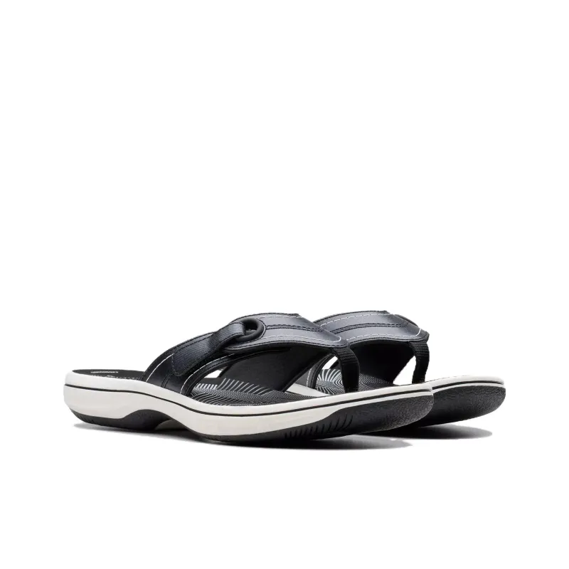 Clarks Abrasion-Resistant Flip Flops Women's Black White-2