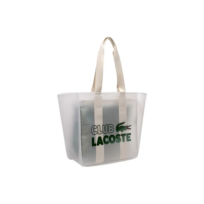 LACOSTE Polyurethane Tote Bag Shopping Bag Handbag Regular Unisex Transparent-1