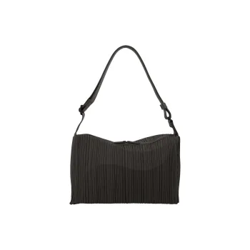 PLEATS PLEASE ISSEY MIYAKE Polyester Handbag Shoulder Bag Women's Black