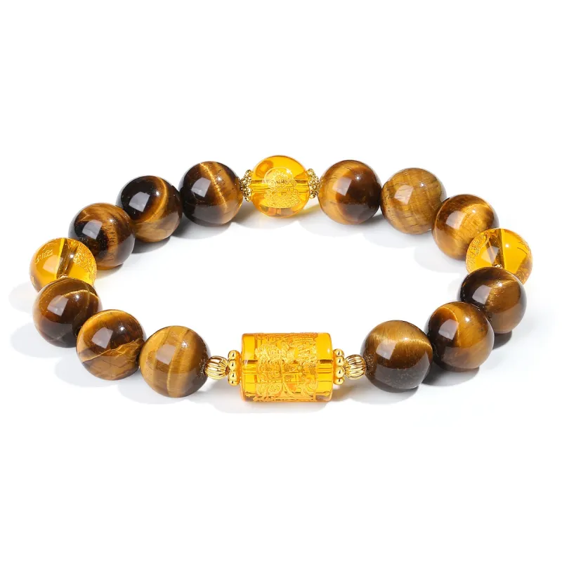 PUTUOSHANWENCHUANG Tiger's Eye Stone Bracelets Unisex-6