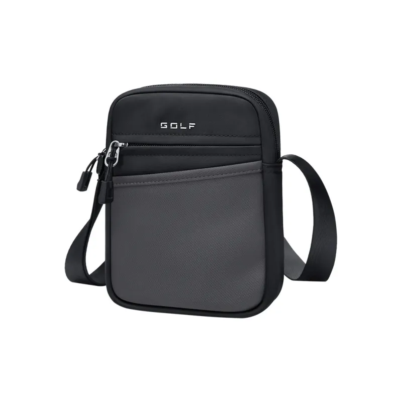 GOLF Fabric Shoulder Bag, Crossbody Bag Regular Men's Black & Gray/Black-0