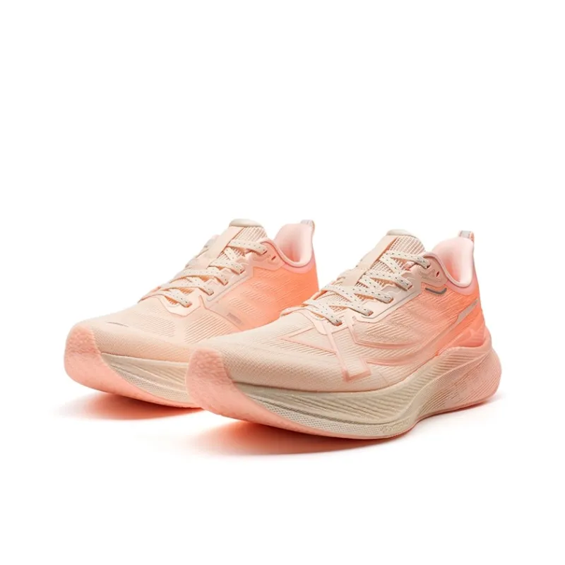 XTEP 2000km 3.0 Anti Slip Wear Resistant Low Top Training Running Shoes Women's Fragrant Peach Fluorescent Light Pink-3