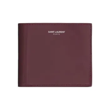 SAINT LAURENT Calfskin Wallet Men's Burgundy