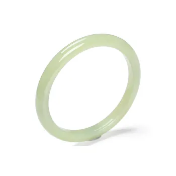 MUSHIFEN Hetian Jade Bangles Pale Greenish White Jade Women's