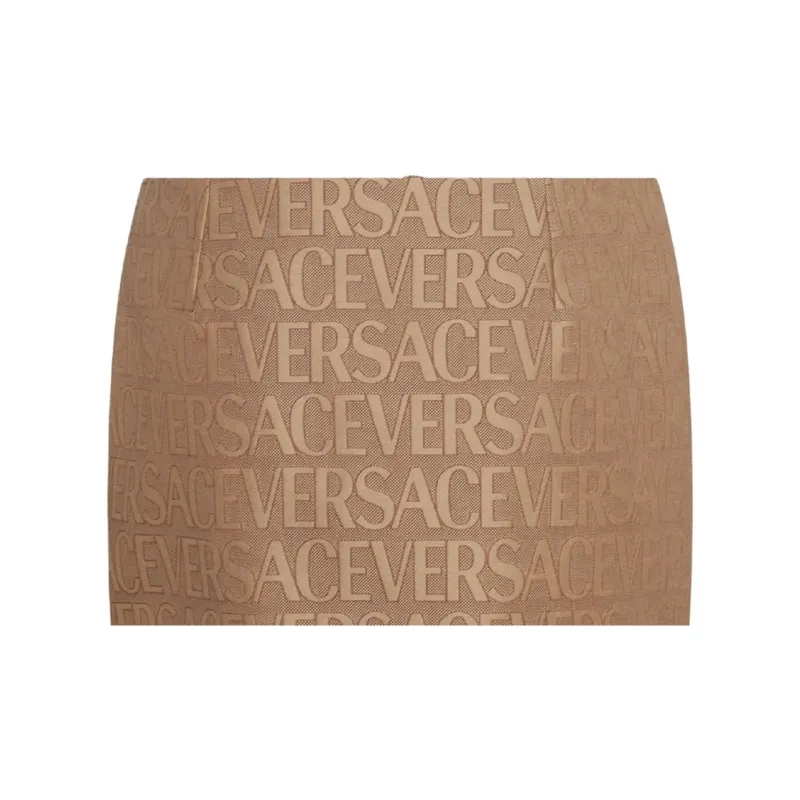 VERSACE Logo Jacquard Zipped Mini Skirt-2