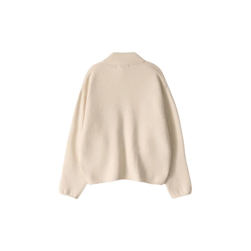 NOTHING WRITTEN FW24 Dicky Zip-up Jumper Sweater Women's Ivory/Ivory-1