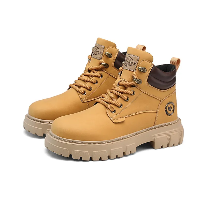 HLA Martin Boots Men Black/Earth Yellow/Dark Brown-6